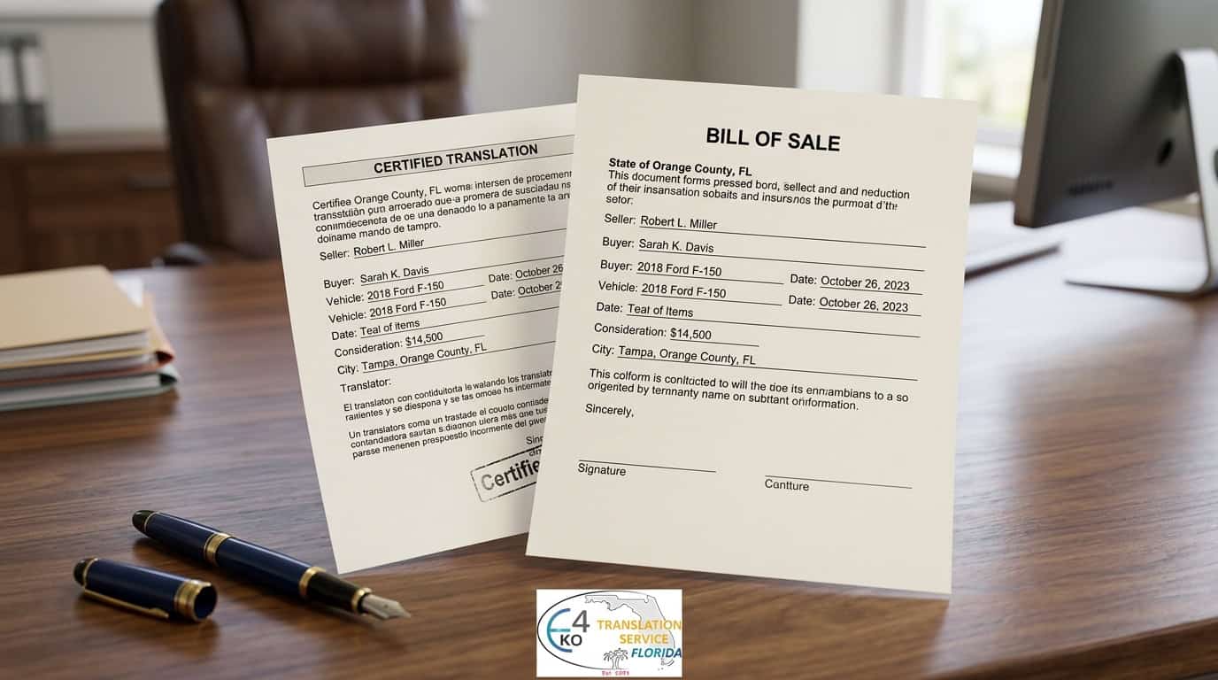 Translation of bill of sale