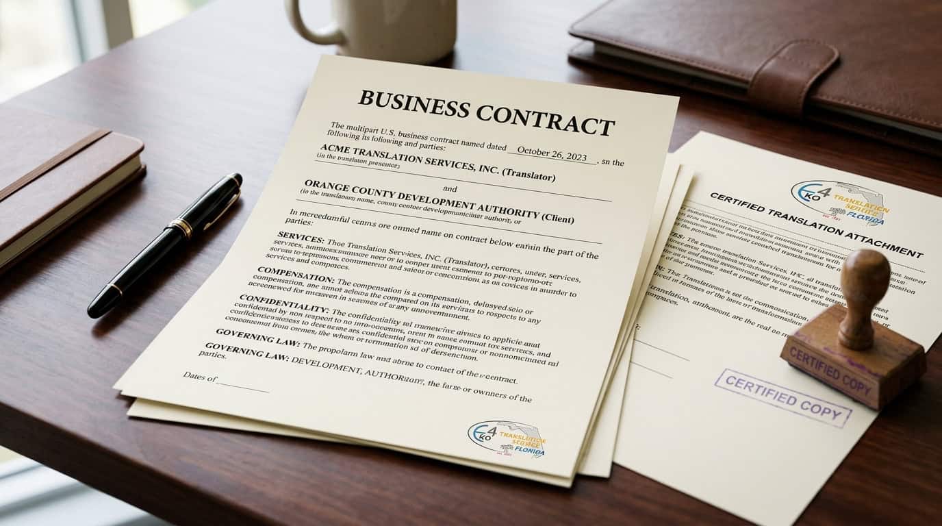 Translation of business contract