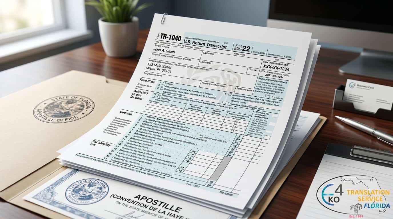 Apostille of irs tax return transcript