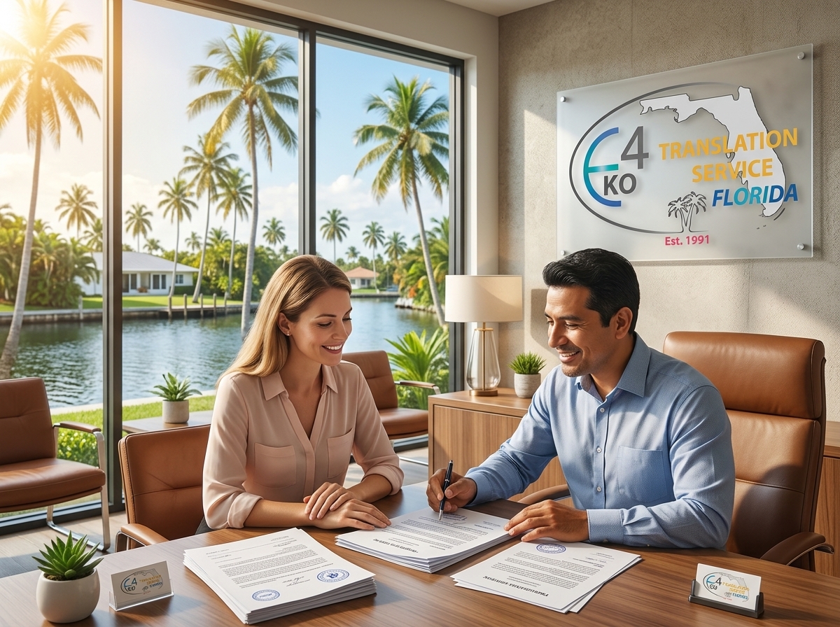 Certified document translation in Palm Bay, FL