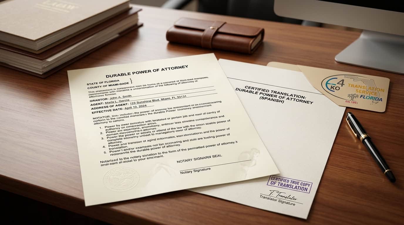 Translation of power of attorney